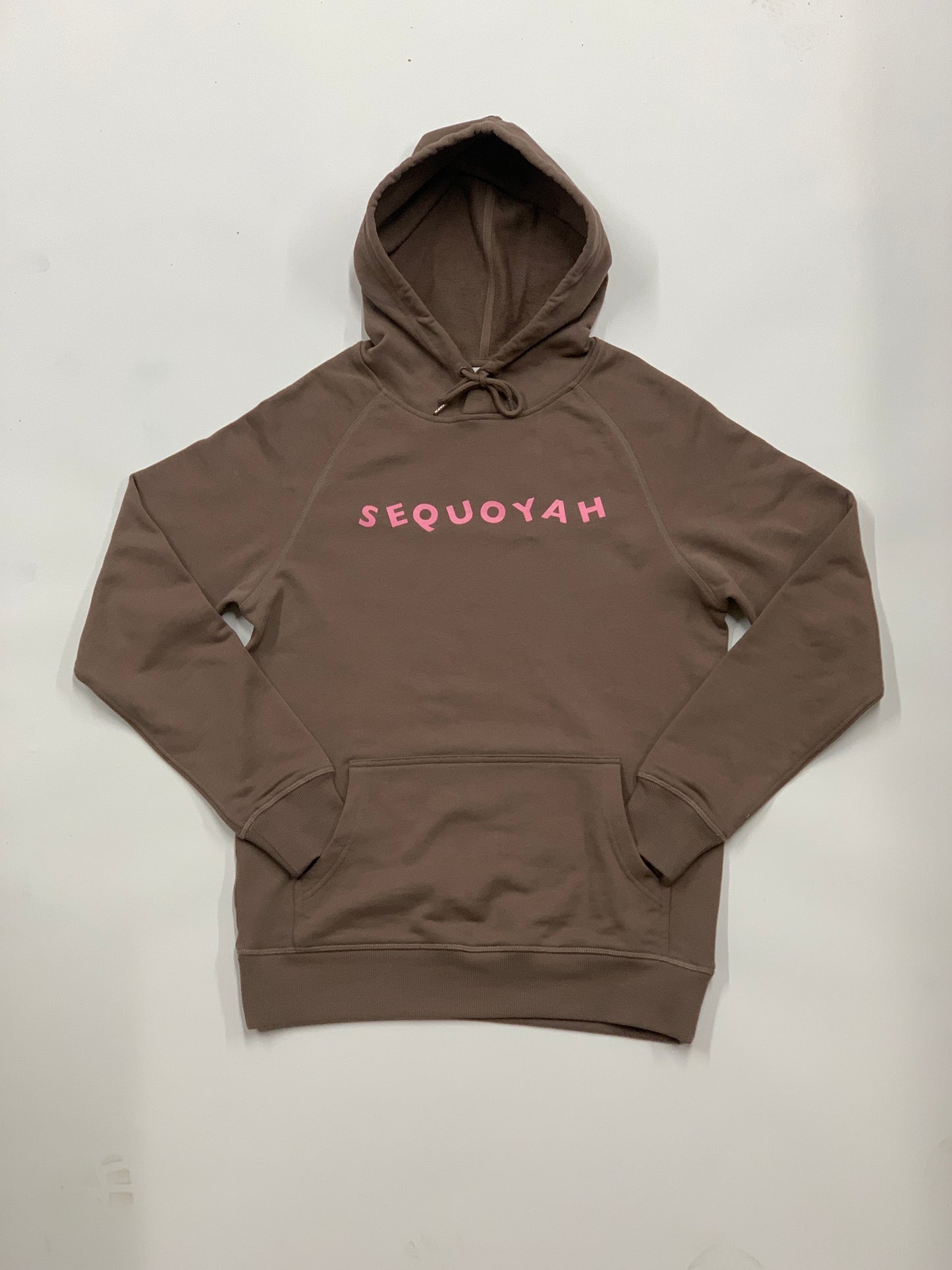 Adult Sequoyah Hoodie - Brown with pink text