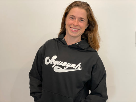 Adult Sequoyah Hoodie - Black with white script - Classic!